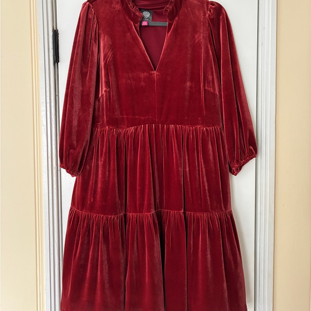 Vince Camuto Women's Red Velvet Formal Dress
